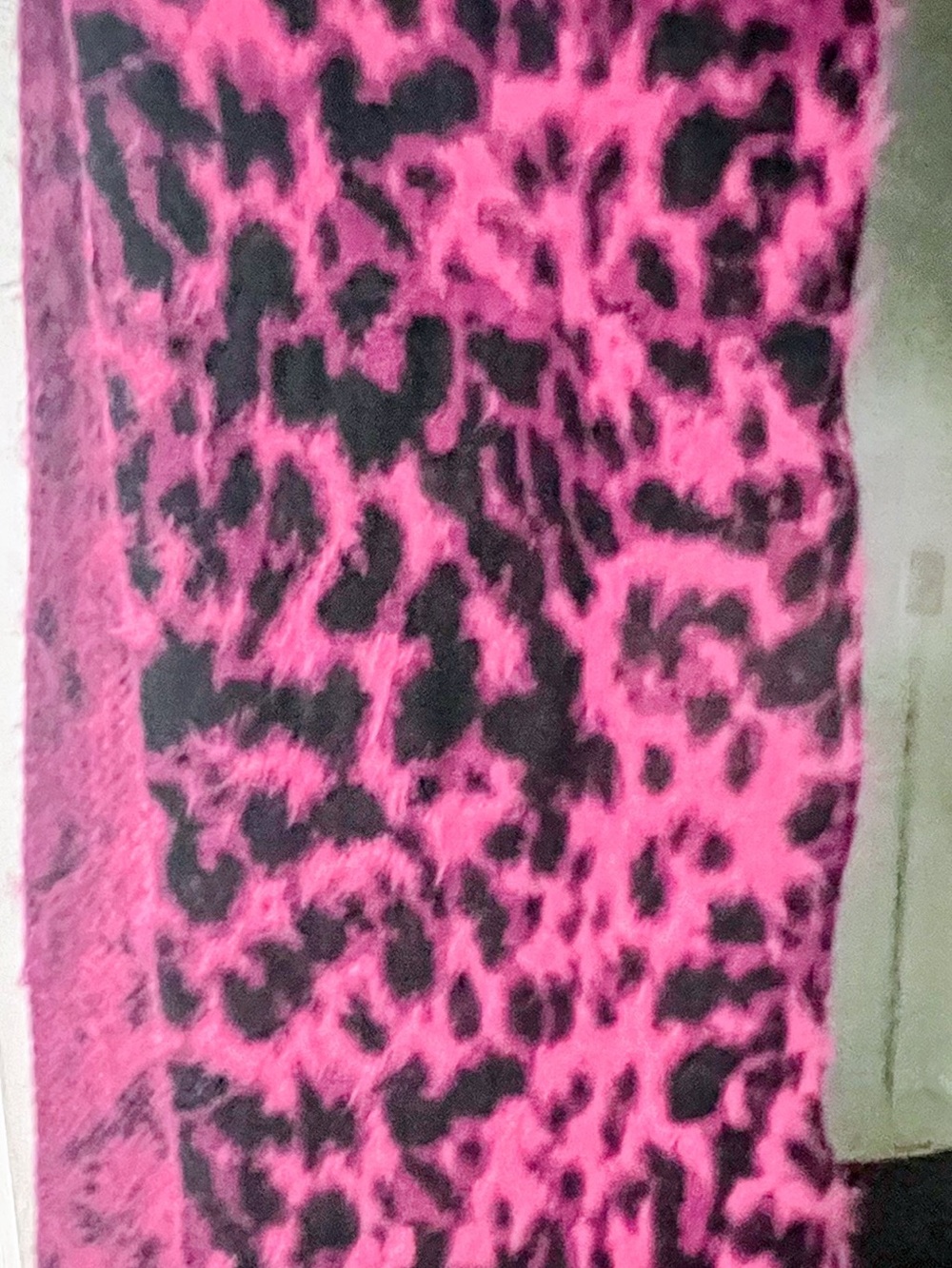 Women's Pink and Black Leopard Print Scarf